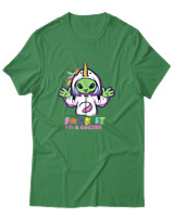 T-Shirt  Γυναικείο - Fuck It I Am A Unicorn - Color Thumbnail Πράσινο