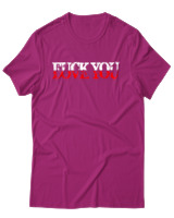 T-Shirt Αντρικό - Fuck You Love You - Color Thumbnail Φουξια