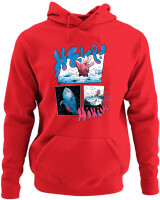 Φούτερ με κουκούλα - Funny Shark - Color Thumbnail Κόκκινο