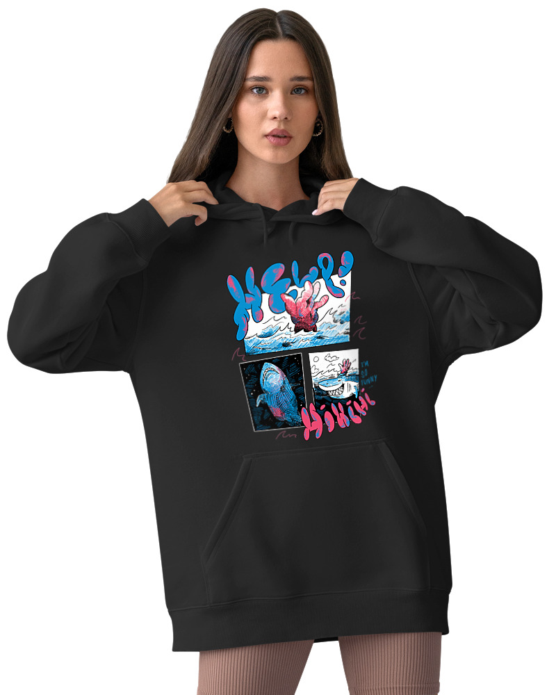Φούτερ με κουκούλα - Funny Shark - Image 2