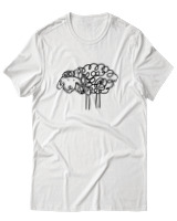 T-Shirt Αντρικό - Funny Sheep - Color Thumbnail Άσπρο