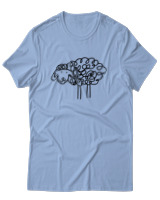 T-Shirt Αντρικό - Funny Sheep - Color Thumbnail Γαλάζιο
