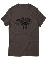 T-Shirt Αντρικό - Funny Sheep - Color Thumbnail Καφέ