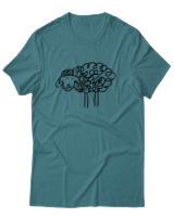 T-Shirt Αντρικό - Funny Sheep - Color Thumbnail Μπλε Πράσινο