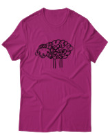 T-Shirt Αντρικό - Funny Sheep - Color Thumbnail Φουξια