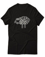 T-Shirt Αντρικό - Funny Sheep - Color Thumbnail Μαύρο