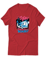 T-Shirt Αντρικό - Funny Whale - Color Thumbnail Κόκκινο