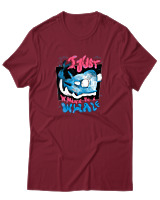 T-Shirt Αντρικό - Funny Whale - Color Thumbnail Σκούρο Κόκκινο