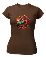 T-Shirt Στενή Γραμμή Γυναικείο - Game Master - Color Thumbnail Καφέ