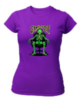 T-Shirt Στενή Γραμμή Γυναικείο - Game Or Die - Color Thumbnail Σκούρο Μωβ