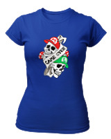 T-Shirt Στενή Γραμμή Γυναικείο - Game Over Mario - Color Thumbnail Μπλε Ρουά
