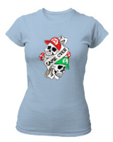 T-Shirt Στενή Γραμμή Γυναικείο - Game Over Mario - Color Thumbnail Γαλάζιο