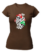 T-Shirt Στενή Γραμμή Γυναικείο - Game Over Mario - Color Thumbnail Καφέ