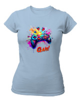T-Shirt Στενή Γραμμή Γυναικείο - Game - Color Thumbnail Γαλάζιο