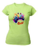 T-Shirt Στενή Γραμμή Γυναικείο - Game - Color Thumbnail Λαχανί