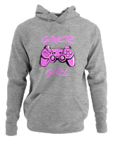 Φούτερ με κουκούλα Αντρικό - Gamer Girl - Color Thumbnail Γκρι Μελανζέ