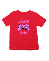 T-Shirt  Παιδικό - Gamer Girl - Color Thumbnail Κόκκινο