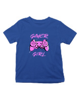 T-Shirt  Παιδικό - Gamer Girl - Color Thumbnail Μπλε Ρουά