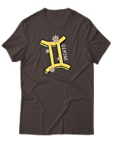 T-Shirt Αντρικό - Gemini Flowers - Color Thumbnail Καφέ