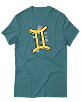 T-Shirt Αντρικό - Gemini Flowers - Color Thumbnail Μπλε Πράσινο