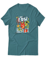 T-Shirt Αντρικό - Get Lost Hustler - Color Thumbnail Μπλε Πράσινο