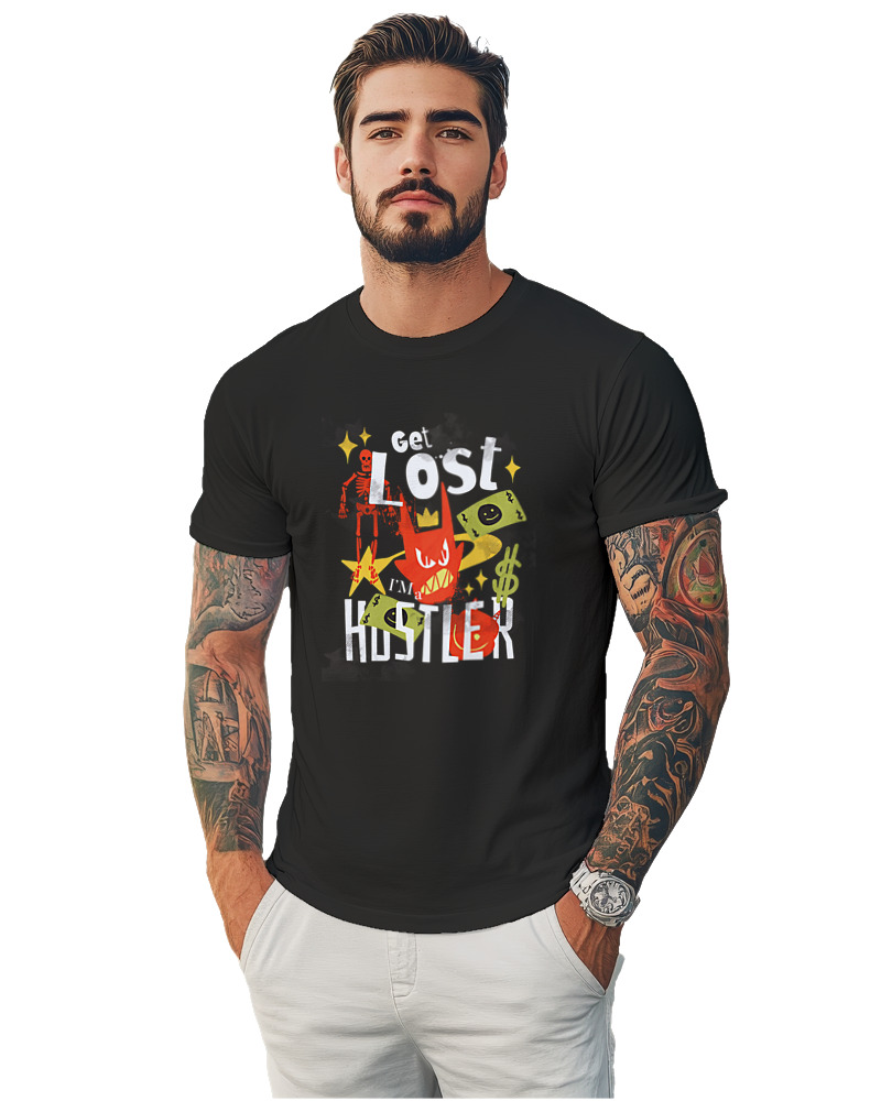 T-Shirt Αντρικό - Get Lost Hustler - Image 1