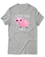 T-Shirt Αντρικό - Gettin Piggy With It - Color Thumbnail Γκρι Μελανζέ
