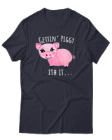 T-Shirt Αντρικό - Gettin Piggy With It - Color Thumbnail Σκούρο Μπλε