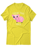 T-Shirt Αντρικό - Gettin Piggy With It - Color Thumbnail Κίτρινο