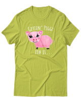 T-Shirt Αντρικό - Gettin Piggy With It - Color Thumbnail Λαχανί