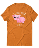 T-Shirt Αντρικό - Gettin Piggy With It - Color Thumbnail Πορτοκαλί