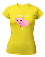 T-Shirt Στενή Γραμμή - Gettin Piggy With It - Color Thumbnail Κίτρινο