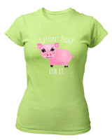 T-Shirt Στενή Γραμμή - Gettin Piggy With It - Color Thumbnail Λαχανί