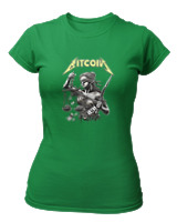 T-Shirt Στενή Γραμμή Γυναικείο - Goddess Of Bitcoin - Color Thumbnail Πράσινο