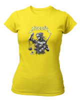 T-Shirt Στενή Γραμμή Γυναικείο - Goddess Of Bitcoin - Color Thumbnail Κίτρινο
