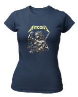 T-Shirt Στενή Γραμμή Γυναικείο - Goddess Of Bitcoin - Color Thumbnail Σκούρο Μπλε