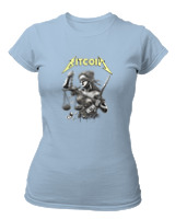 T-Shirt Στενή Γραμμή Γυναικείο - Goddess Of Bitcoin - Color Thumbnail Γαλάζιο