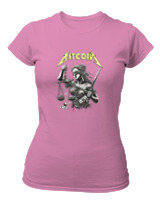 T-Shirt Στενή Γραμμή Γυναικείο - Goddess Of Bitcoin - Color Thumbnail Ροζ