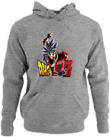 Φούτερ με κουκούλα - Goku Z - Color Thumbnail Γκρι Μελανζέ