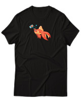 T-Shirt Αντρικό - Goldfish Selfie - Color Thumbnail Μαύρο
