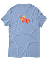 T-Shirt Αντρικό - Goldfish Selfie - Color Thumbnail Γαλάζιο