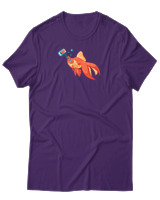 T-Shirt Αντρικό - Goldfish Selfie - Color Thumbnail Σκούρο Μωβ