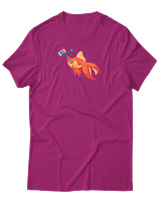T-Shirt Αντρικό - Goldfish Selfie - Color Thumbnail Φουξια
