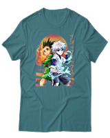 T-Shirt Αντρικό - Gon Killua - Color Thumbnail Μπλε Πράσινο