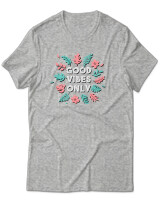 T-Shirt Unisex - Good Vibes Only - Color Thumbnail Γκρι Μελανζέ