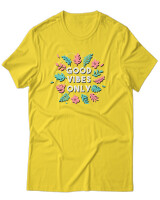 T-Shirt Unisex - Good Vibes Only - Color Thumbnail Χρυσό Κίτρινο