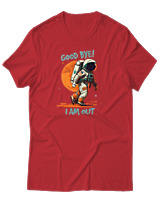 T-Shirt Αντρικό - Goodbye I Am Out - Color Thumbnail Κόκκινο