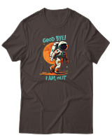 T-Shirt Αντρικό - Goodbye I Am Out - Color Thumbnail Καφέ