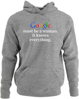 Φούτερ με κουκούλα - Google Must Be Woman - Color Thumbnail Γκρι Μελανζέ