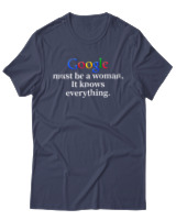 T-Shirt Unisex - Google Must Be Woman - Color Thumbnail Μπλε Γκρι